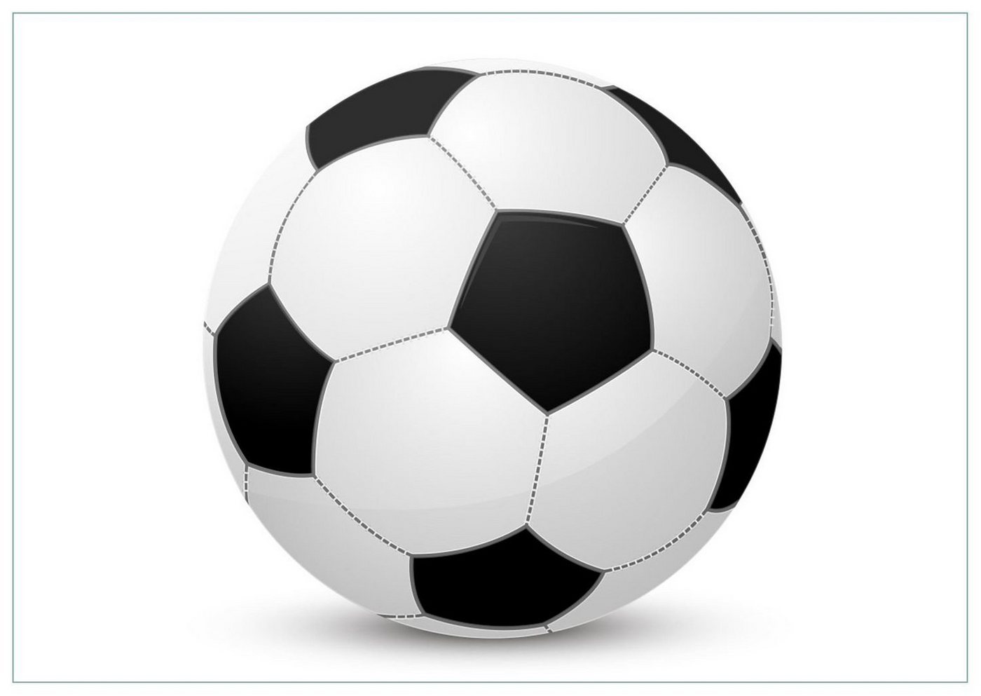 Wallario Glasbild, Fußball klassisch vor weißem Hintergrund, in verschiedenen Ausführungen von Wallario