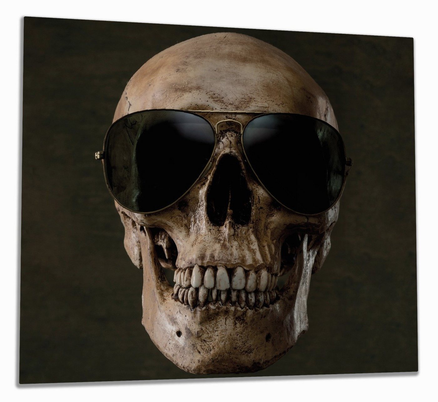 Wallario Herd-Abdeckplatte Totenschädel mit cooler Sonnenbrille, ESG-Sicherheitsglas, (Glasplatte, 1 tlg., inkl. 5mm Noppen), verschiedene Größen von Wallario