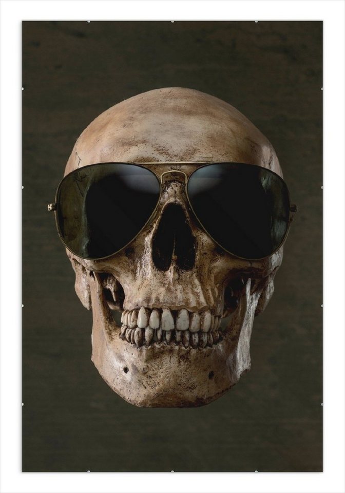 Wallario Poster, Totenschädel mit cooler Sonnenbrille, in verschiedenen Ausführungen von Wallario