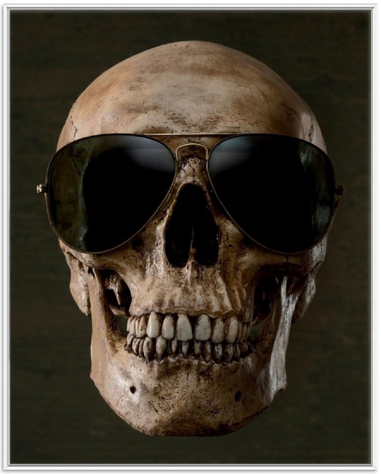 Wallario Poster, Totenschädel mit cooler Sonnenbrille, in verschiedenen Ausführungen von Wallario