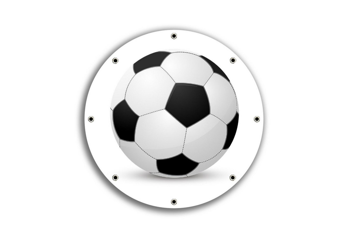 Wallario Sichtschutzzaunmatten Fußball klassisch vor weißem Hintergrund, rund von Wallario