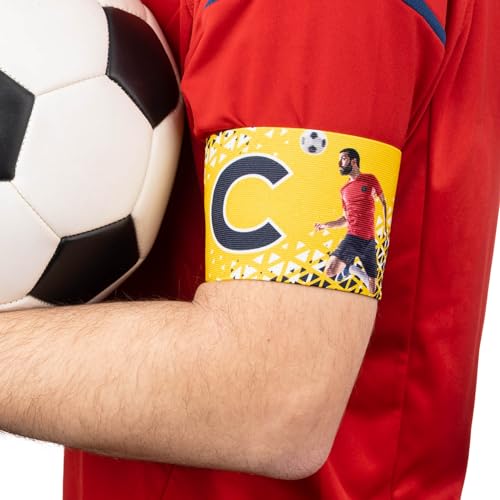 Wanapix | Kapitänsbinde Personalisierte | Armbinde mit Wappen/Foto | Armband für Fußball/Sportarten | Elastic - 26 x 6,5 cm (Kleinkind) | Gelb von Wanapix