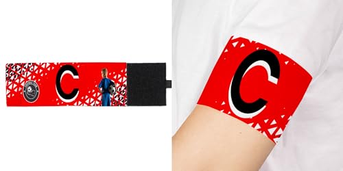 Wanapix | Kapitänsbinde Personalisierte | Armbinde mit Wappen/Foto | Armband für Fußball/Sportarten | Elastic - 26 x 6,5 cm (Kleinkind) | Rot von Wanapix
