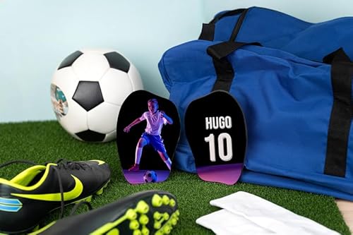 Wanapix | Personalisierte Fußball Schienbeinschoner Gepolstert| Shinguards mit Foto und Text | Kinder und Erwachsene | 100% Personalisierte - Größe M von Wanapix