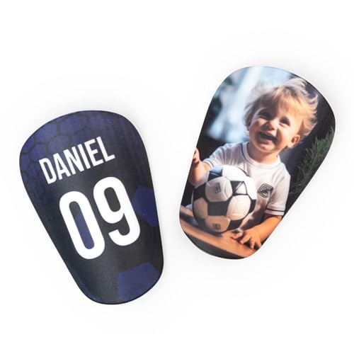 Wanapix | Personalisierte Fußball Schienbeinschoner Mini | Shinguards mit Foto und Text | Kinder und Erwachsene | 8 x 10 cm | 100% Personalisierte von Wanapix