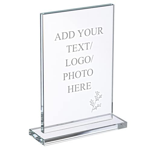 Wanapix | Personalisierte Trophäe mit Name/Text | Graviertem Glas | Personalisierte Trophäe | Inklusive Aufbewahrungsbox |Personalisierbar mit Foto und Text | 12x19 cm von Wanapix
