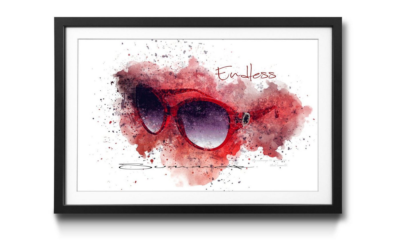 WandbilderXXL Bild mit Rahmen Endless Summer, Sonnenbrille, Wandbild, in 4 Größen erhältlich von WandbilderXXL