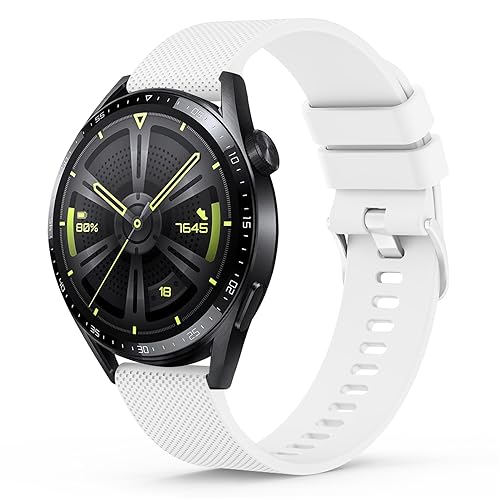 Wanme Armband für Huawei Watch GT 3 46mm Armband/GT 4 46mm/ GT 3 Pro 46mm / GT 4 Pro Herren Damen, 22mm Silikon Armbänder Classic Sport Ersatz Uhrenarmband für Huawei Watch GT 2 46mm/GT 2 Pro/GT 2e von Wanme