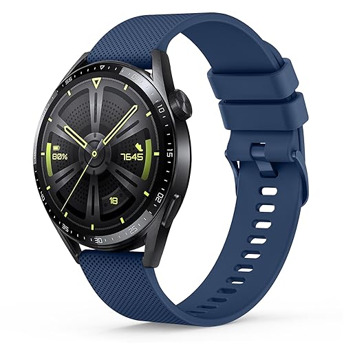 Wanme Armband für Huawei Watch GT 3 46mm Armband/GT 4 46mm/ GT 3 Pro 46mm / GT 4 Pro Herren Damen, 22mm Silikon Armbänder Classic Sport Ersatz Uhrenarmband für Huawei Watch GT 2 46mm/GT 2 Pro/GT 2e von Wanme