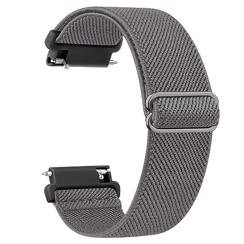 Wanme Nylon 20mm Uhrenarmbänder, Schnellverschluss Armband, Atmungsaktives Geflochtenes Ersatzbänder, Verstellbares Armbänder, Sport Ersatzarmband für Damen Herren, Grau von Wanme