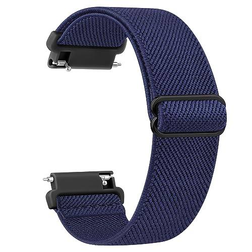 Wanme Nylon 20mm Uhrenarmbänder, Schnellverschluss Armband, Atmungsaktives Geflochtenes Ersatzbänder, Verstellbares Armbänder, Sport Ersatzarmband für Damen Herren, Tiefes Blau von Wanme