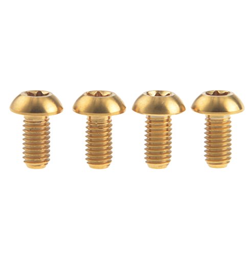 4 Stück Titan-Schrauben M5 x 12 mm Torx-Kopfschraube für Fahrrad-Trinkflaschenhalter (Gold) von Wanyifa