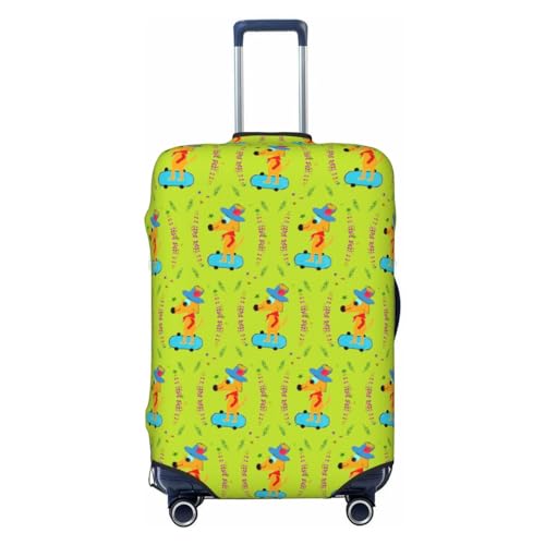 Funny Face Apple Reisegepäckhülle für 45,7 - 81,3 cm (18 - 32 Zoll) Gepäck, waschbar, kratzfeste, Cartoon-Hund beim Sport, M von WapNo