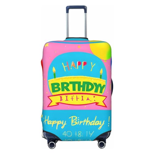 Happy Birthday Luftballon-Reisegepäckhülle für 45,7-81,3 cm Gepäck, waschbar, kratzfeste Gepäckabdeckung, Happy Birthday Ballon, M von WapNo