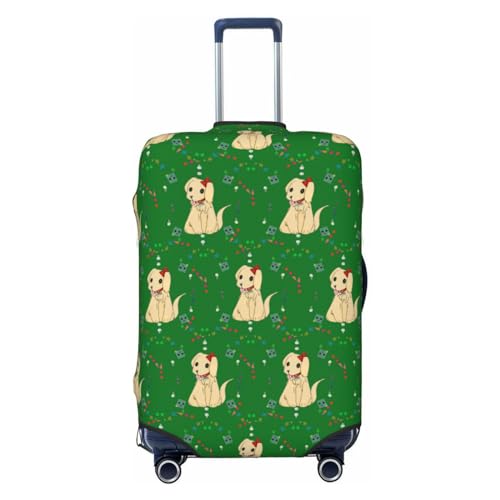 Niedliche Cartoon-Hunde-Reisegepäckhülle für 45,7 - 81,3 cm Gepäck, waschbar, kratzfeste Gepäckabdeckung, Cartoon-Hund auf Gras, XL von WapNo