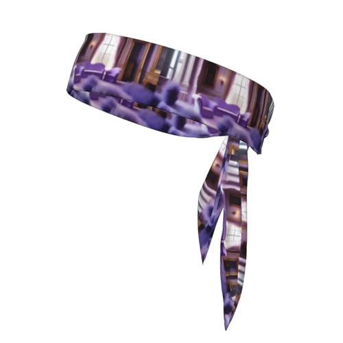 Purple Castle Sport Tie Reversible Stirnband Laufen Stirnband Fitness Haarband Weich für Tennis, Radfahren und Yoga von WapNo