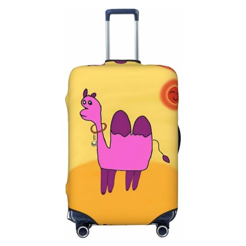 Reisegepäckhülle für 45,7 - 81,3 cm große Gepäck, waschbar, kratzfeste Gepäckabdeckung, Kamel in Cartoon-Wüste, S von WapNo