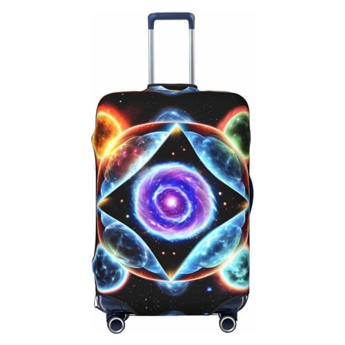 Reisegepäckhülle für 45,7 - 81,3 cm große Gepäck, waschbar, kratzfeste Gepäckabdeckung, Rot und Schwarz, Cosmic Stars, S von WapNo