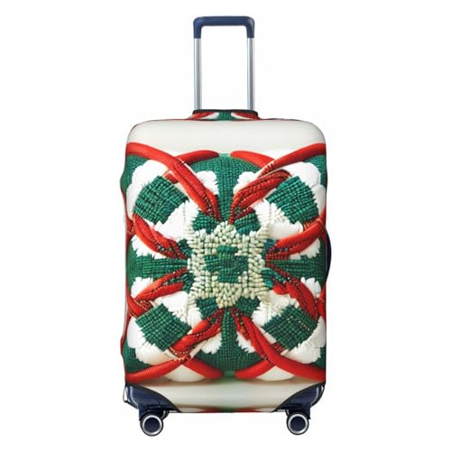 Reisegepäckhülle für 45,7 - 81,3 cm große Gepäck, waschbar, kratzfeste Gepäckabdeckung, Rot und Schwarz, Wollstoffmuster, XL von WapNo