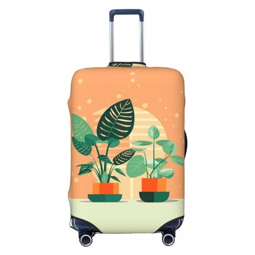 Reisegepäckhülle mit Cartoon-weißen Lilien, für 45,7 - 81,3 cm (18-32 Zoll) Gepäck, waschbar, kratz, Grüner Turtleback, XL von WapNo