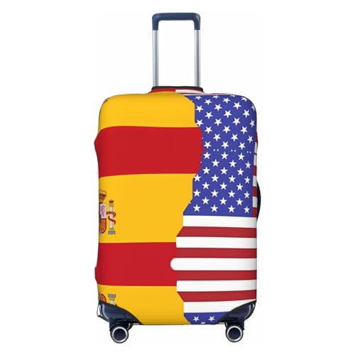 Reisegepäckhülle mit Spanien-Flagge, für 45,7-81,3 cm (18-32 Zoll) Gepäck, waschbar, kratz, Amerikanische Spanien-Flagge, S von WapNo