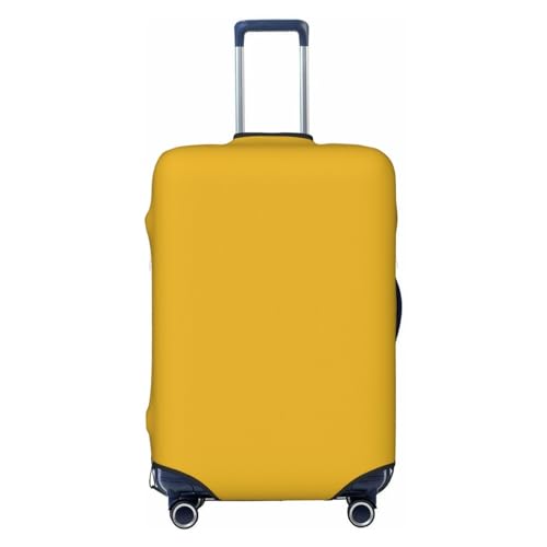 Reisegepäckhülle mit lächelnden roten Orangen, für 45,7 - 81,3 cm (18-32 Zoll) Gepäck, waschbar, kratzfeste, Einfarbig, goldfarben, Small von WapNo