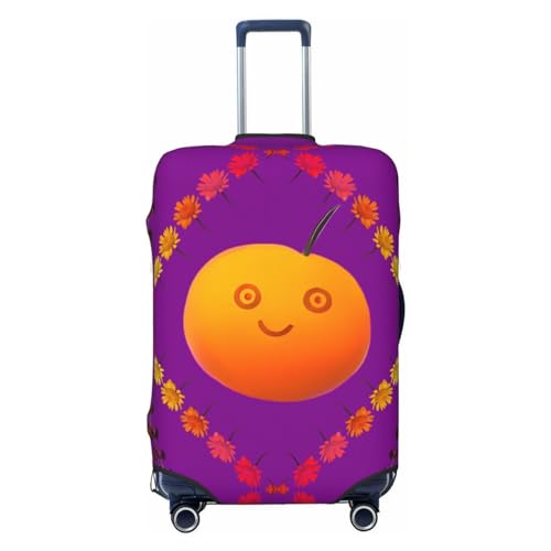Reisegepäckhülle mit lächelnden roten Orangen, für 45,7 - 81,3 cm (18-32 Zoll) Gepäck, waschbar, kratzfeste, Smiley-Orange, S von WapNo