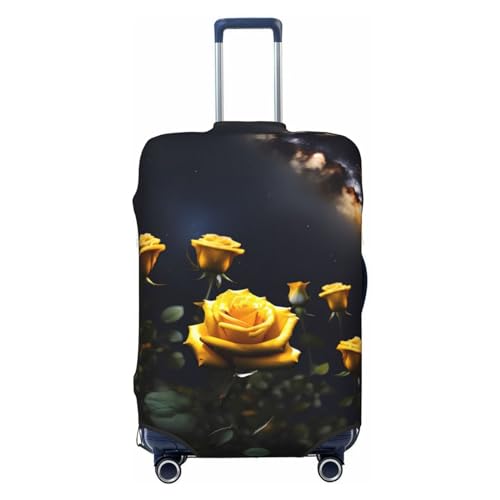 Schöne gelbe Rosen Reisegepäckhülle für 45,7 - 81,3 cm Gepäck, waschbar, kratzfeste Gepäckabdeckung, Schöne gelbe Rosen, L von WapNo