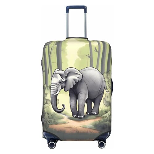 Walking Elephant Reisegepäckhülle für 45,7 - 81,3 cm (18-32 Zoll) Gepäck, waschbar, kratzfeste, Gehender Elefant, L von WapNo