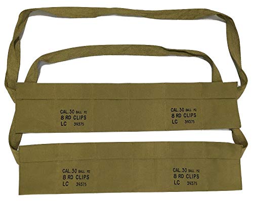 Warcraft Exports Baumwolltuch für M1 Garand aus Baumwolle (2 Stück) WWII Army Tuch Bandolier – US-Olivgrün von Warcraft Exports