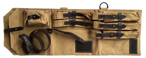Warcraft Exports MP40 Schmeisser MP40 / MP40 SMG Carrying Bag Made of Linen and Leather (Khaki) von Warcraft Exports