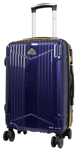 Warenhandel König Hartschalen Koffer Trolley Haimar Handgepäck farbig abgesetzter Reißverschluss - Farbe Blau - Gr. M von Warenhandel König