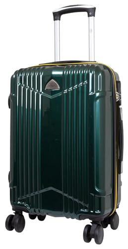 Warenhandel König Hartschalen Koffer Trolley Haimar Handgepäck farbig abgesetzter Reißverschluss - Farbe Grün - Gr. M von Warenhandel König