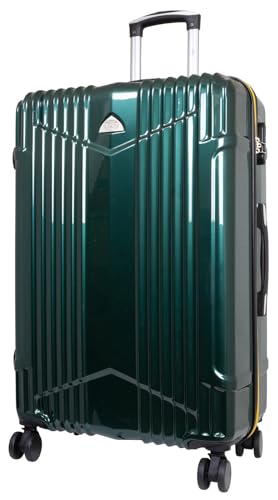 Warenhandel König Hartschalen Koffer Trolley Haimar farbig abgesetzter Reißverschluss - Farbe Grün - Gr. XL von Warenhandel König