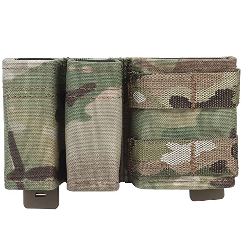 WarmHeartting MOLLE 5,56 9 mm Triple Magazine Pouch, Mag Pouch mit Schnellverschluss-Einsatz, Mag Carrier Holder Pocket for Tactical von WarmHeartting