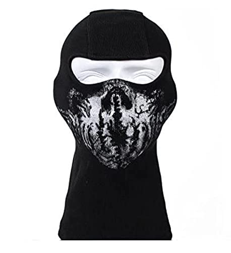 WarmHeartting Sturmhauben für Herren Damen, Gesichtshaube, Skimaske, Hals Gaiter, UV-Schutz, Motorrad- und Fahrrad-Gesichtsmaske, Skelett Totenkopf Geist Druck von WarmHeartting