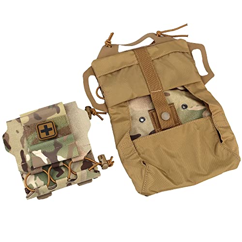 WarmHeartting Tactical MOLLE Medizinische Erste-Hilfe-Tasche Storage Pocket Bag zweiteiliges System, Dump Pouch IFAK Nylon EMT Trauma Tasche jeden Tag tragen, CP von WarmHeartting