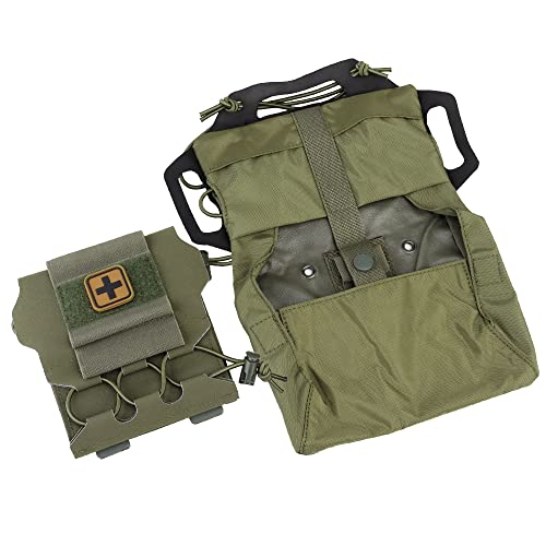 WarmHeartting Tactical MOLLE Medizinische Erste-Hilfe-Tasche Storage Pocket Bag zweiteiliges System, Dump Pouch IFAK Nylon EMT Trauma Tasche jeden Tag tragen, Grün von WarmHeartting