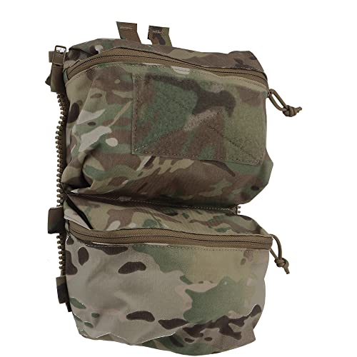 WarmHeartting Taktische Rückwand Doppeltasche GP Pocket Tasche mit Comm Routing Loop, Tactical Zip-on Panel Pouch Erweiterungstaschen für FCPC Weste Military Gear von WarmHeartting