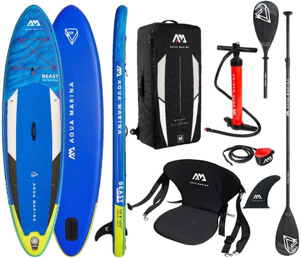 AQUA MARINA BEAST 10'6" SUP Board 2022 mit Kajakpaddel, Kajaksitz und Leash von WassersportEuropa