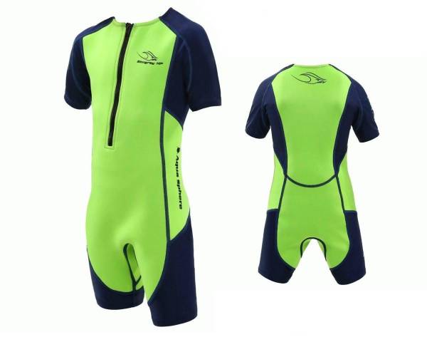 Aqua Sphere STINGRAY HP2 Kinder UV Shortie Badeanzug Neopren Shorty Wetsuit grün von WassersportEuropa