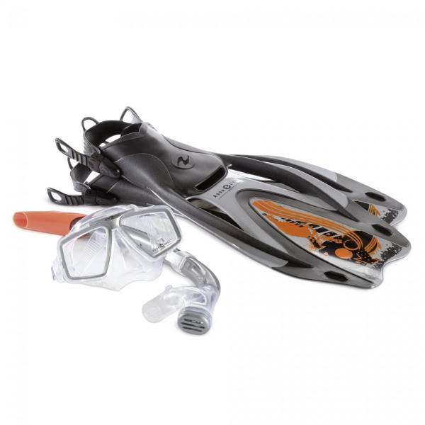 Aqualung Tauchset Pro ADJ silber-orange Gr. 36-48 Maske,Flossen,Schnorchel von WassersportEuropa