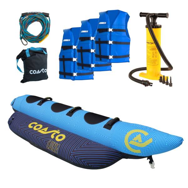 COASTO LUNA 3 Personen Towable Package Banane Tube inkl. Leine Pumpe & Westen von WassersportEuropa