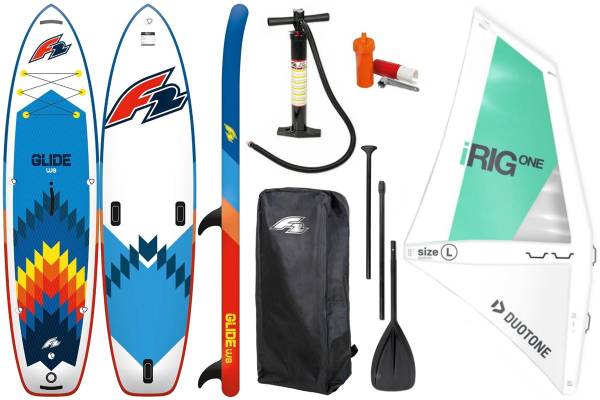 F2 GLIDE Windsurf 10,8" iSUP Board Stand Up Paddle Surfboard iRIG L Segel SET von WassersportEuropa