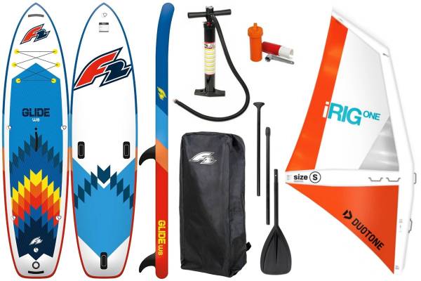 F2 GLIDE Windsurf 10,8" iSUP Board Stand Up Paddle Surfboard iRIG S Segel SET von WassersportEuropa