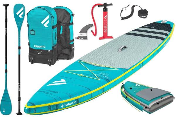 Fanatic Ray Air 12.6 Premium Touring SUP Paddle Board Carbon 35 Paddel 381cm von WassersportEuropa