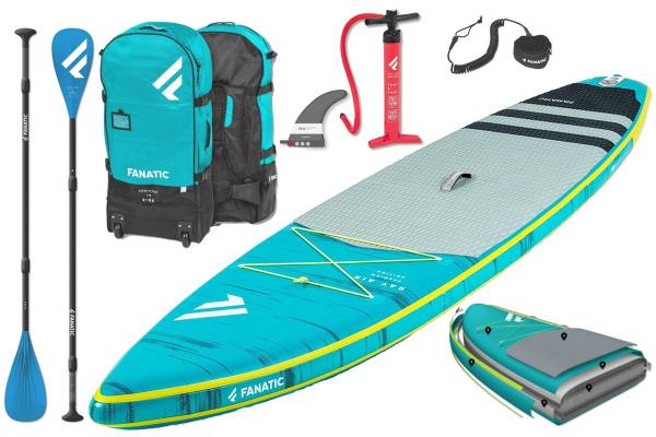 Fanatic Ray Air 13.6 Premium Touring SUP Windsurf Stand up Paddle Board Set 4... von WassersportEuropa