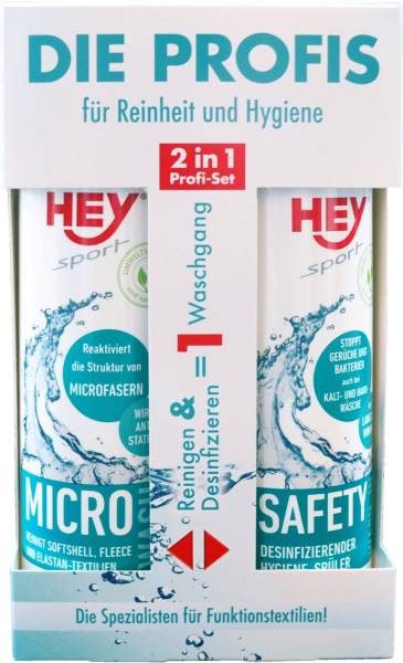 HEY SPORT Waschmittel Micro + Safety Wash-In Set Hygiene, Desinfizier von WassersportEuropa
