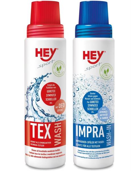 Hey Sport Doppelpack Tex und Impra Wash je 250 ml (2 x 250 ml ) von WassersportEuropa
