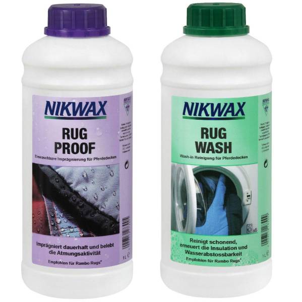Nikwax Rug Wash Waschmittel und Rug Proof Imprägnierung für Pferdedecken von WassersportEuropa